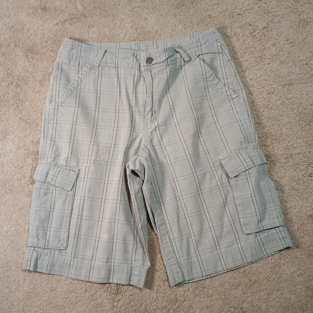 Patagonia Shorts Mens Cargo Size 30, – Gray Plaid, Organic Cotton, 6 Pockets